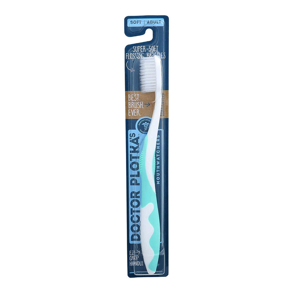 Doctor Plotka Mouth Watchers Turquoise Adult Toothbrush, Flossing Bristles, 1 Ea
